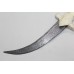 Tiger Dagger Knife Damascus Steel Blade Silver Wire Work Natural Bone Handle B78